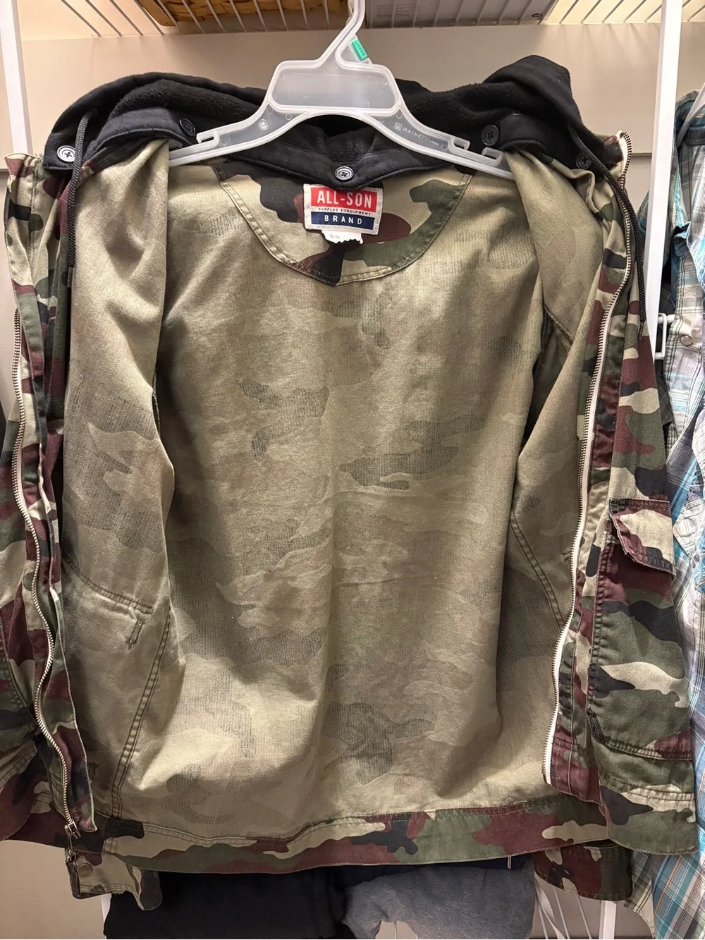 All Son Military Surplus Camouflage Jacket Size Medium Used in Great Condition.